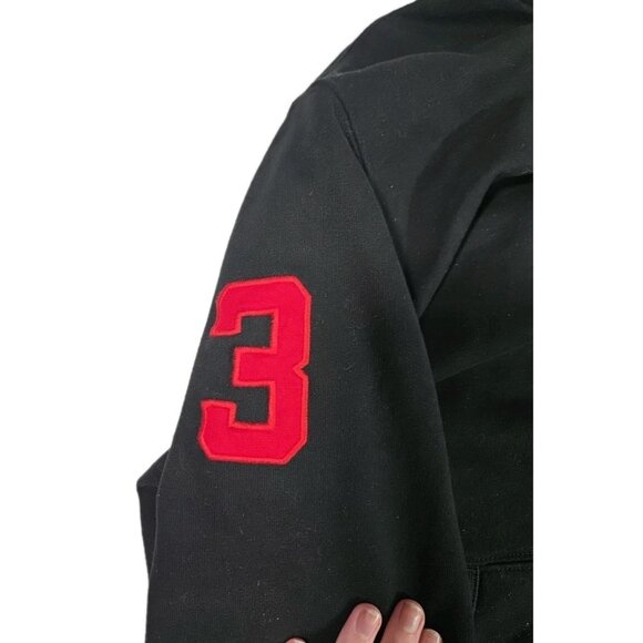 Polo Ralph Lauren Hoodie Mens L Black Red Big Pony Logo #3 Pullover Sweatshirt - Picture 5 of 7